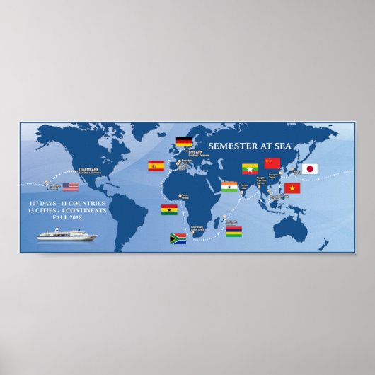 Semester bij Herfst 2018 van het Zee Poster (Voorkant)