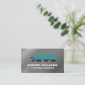 Semi Big Rig Truck | Achtergrond met metalen borst Visitekaartje (Staand voorkant)