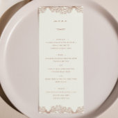 Semi Bloemen Beige Terracotta Bruiloft Diner Menu