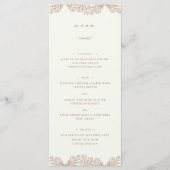 Semi Bloemen Beige Terracotta Bruiloft Diner Menu (Voorkant)