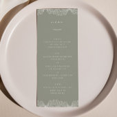 Semi Bloemen Sage Groen Bruiloft Diner Menu