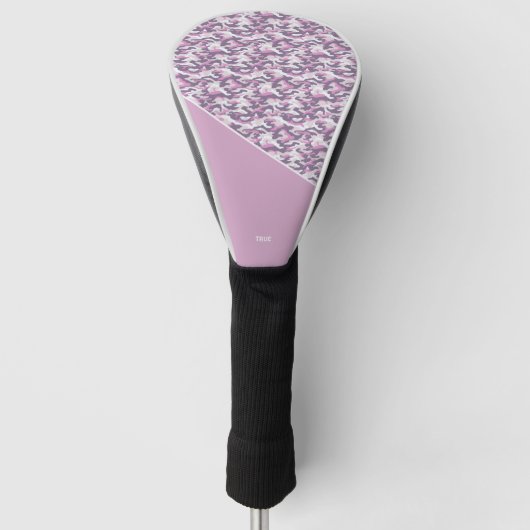 Semi Camouflage dubbel Grijs en Roze Golfheadcover (Voorkant)
