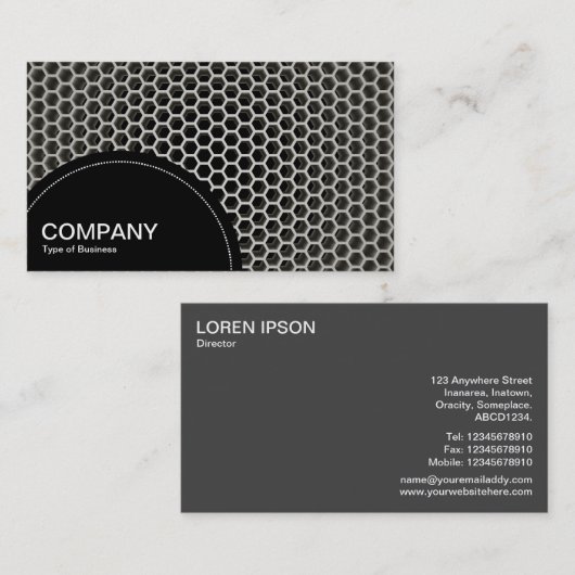 Semi-cirkelpaneel (stippen) - Honeycomb Warm Visitekaartje (Voorkant / Achterkant)