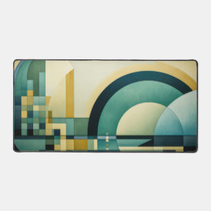 Semi-cirkels en vierkanten achtergrond Desk Mat