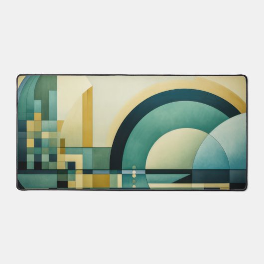 Semi-cirkels en vierkanten achtergrond Desk Mat (Voorkant)