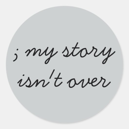 Semi-colon; bewustzijn van geestelijke gezondheid ronde sticker (Voorkant)