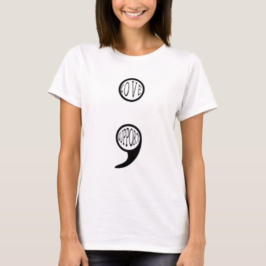 Semi Colon Love & Support T-shirt (Voorkant)