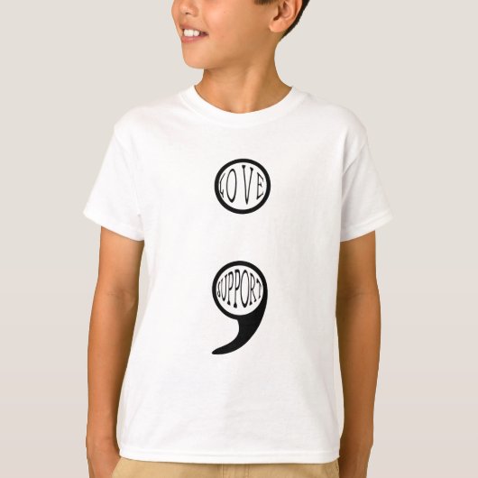 Semi Colon Love & Support T-shirt (Voorkant)