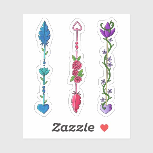 Semi Colon Pijlen Sticker (Vel)