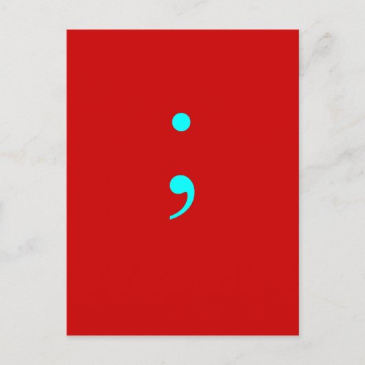 Semi Colon - Rood Briefkaart (Voorkant)