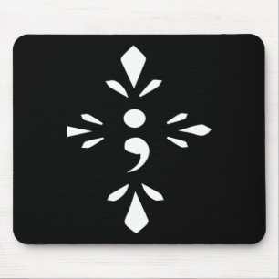 Semi-colon (zelfmoordpreventie) Geestelijk bewustz Muismat