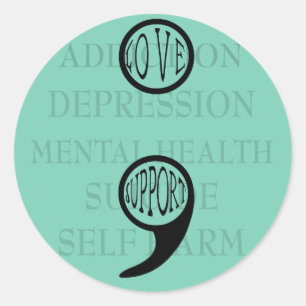 Semi colon's nieuwe betekenis Love & Support Ronde Sticker