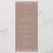 Semi Floral Dusty Roos Bruiloft Diner Menu (Voorkant)