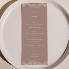 Semi Floral Dusty Roos Bruiloft Diner Menu