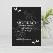 Semi-formele zwarte & witte platte Save The Date k (Staand voorkant)