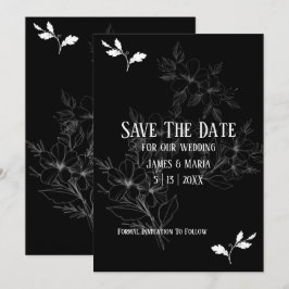 Semi-formele zwarte & witte platte Save The Date k