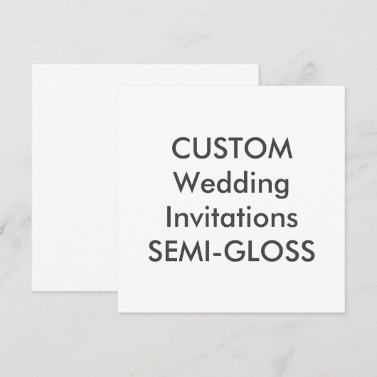 SEMI-GLOSS 110 lb 5,25-inch Square Wedding Invitat Kaart (Voorkant / Achterkant)