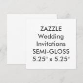 SEMI-GLOSS 110 lb 5,25-inch Square Wedding Invitat Kaart (Voorkant / Achterkant)