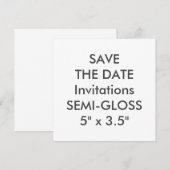 SEMI-GLOSS 110 lb 5,25-inch Square Wedding Invitat Save The Date (Voorkant / Achterkant)