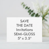 SEMI-GLOSS 110 lb 5 x 3,5-inch bruiloft Save The Date (Staand voorkant)
