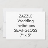 SEMI-GLOSS 110 lb 7 x 5-inch bruiloft Kaart (Voorkant)