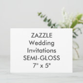 SEMI-GLOSS 110 lb 7 x 5-inch bruiloft Kaart (Staand voorkant)