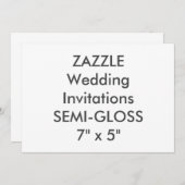 SEMI-GLOSS 110 lb 7 x 5-inch bruiloft Kaart (Voorkant / Achterkant)
