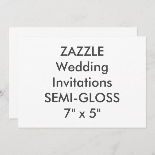 SEMI-GLOSS 110 lb 7 x 5-inch bruiloft Kaart (Voorkant / Achterkant)