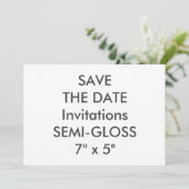 SEMI-GLOSS 110 lb 7 x 5-inch bruiloft Save The Date (Staand voorkant)