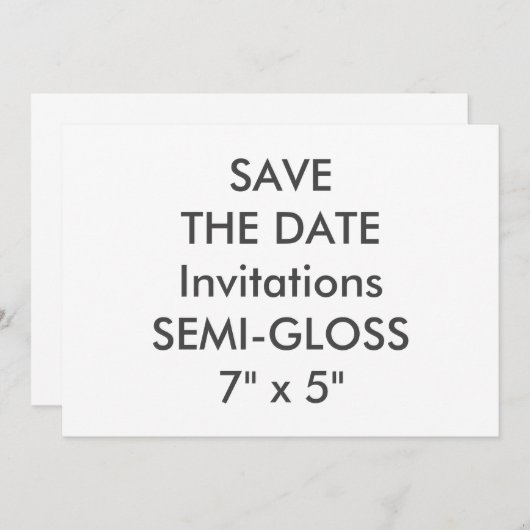 SEMI-GLOSS 110 lb 7 x 5-inch bruiloft Save The Date (Voorkant / Achterkant)