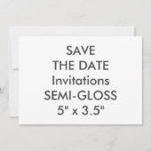 SEMI-GLOSS 110 lb 7 x 5-inch bruiloft Save The Date (Voorkant)