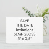 SEMI-GLOSS 110 lb 7 x 5-inch bruiloft Save The Date (Staand voorkant)
