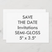 SEMI-GLOSS 110 lb 7 x 5-inch bruiloft Save The Date (Voorkant / Achterkant)