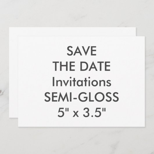 SEMI-GLOSS 110 lb 7 x 5-inch bruiloft Save The Date (Voorkant / Achterkant)