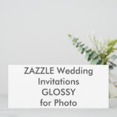 SEMI-GLOSS 9,25 x 4-inch bruiloft Kaart (Staand voorkant)