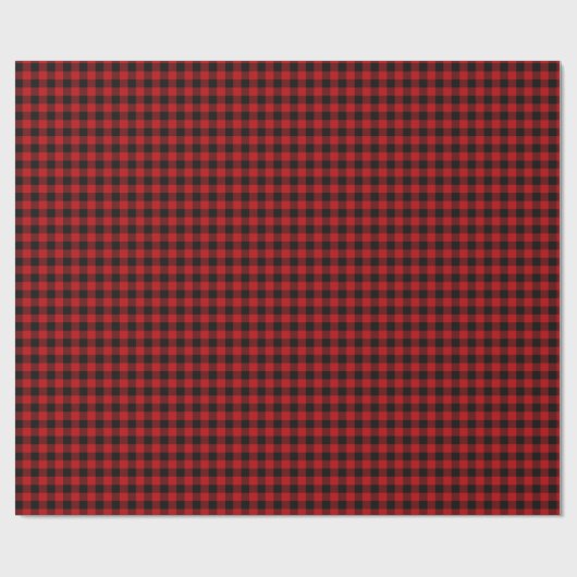 Semi Gloss Red Small Pattern Buffalo Pset Cadeaupapier (Vlak)