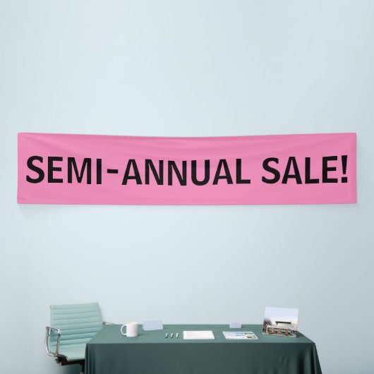Semi Jaarlijkse Verkoop eenvoudige zwarte roze ban Spandoek (Beurs)
