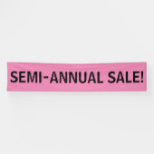 Semi Jaarlijkse Verkoop eenvoudige zwarte roze ban Spandoek (Horizontaal)