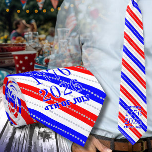 Semi-kwince-eeuwse Stars & Strepen 1776-2026 Stropdas