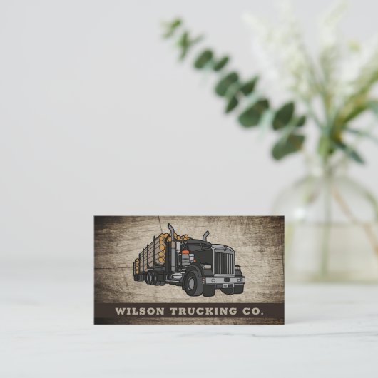 Semi Logging vrachtwagen Visitekaartje (Staand voorkant)