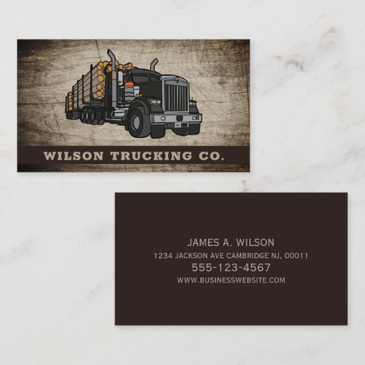 Semi Logging vrachtwagen Visitekaartje (Voorkant / Achterkant)