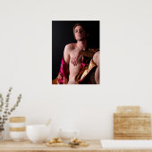 Semi-nude mannenmodel poster (Keuken)