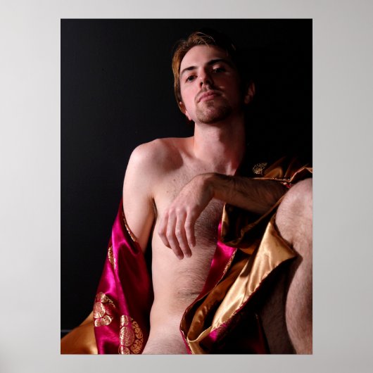 Semi-nude mannenmodel poster (Voorkant)