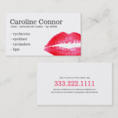 Semi-permanent make-up gezicht Tattoo rode lippen  Visitekaartje (Voorkant / Achterkant)