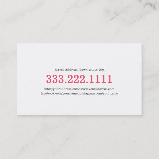 Semi-permanent make-up gezicht Tattoo rode lippen  Visitekaartje (Achterkant)