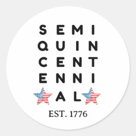 Semi quincentennial 1776 2026 America 250th Year  Ronde Sticker