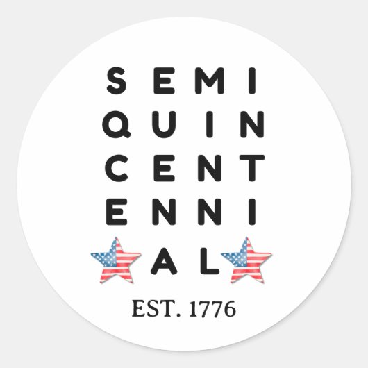 Semi quincentennial 1776 2026 America 250th Year  Ronde Sticker (Voorkant)