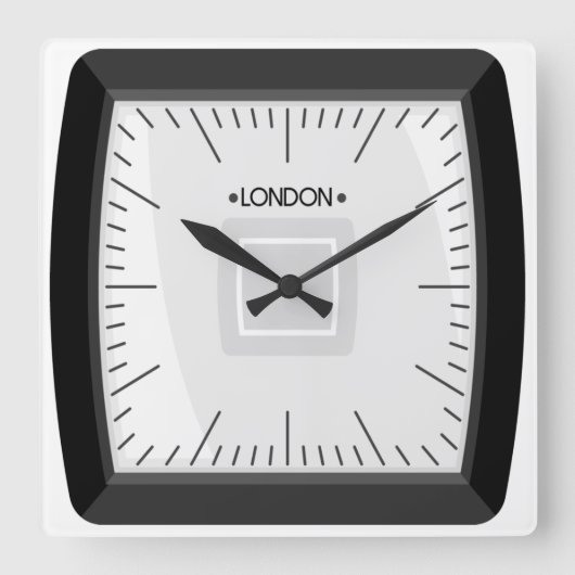 Semi Square London Vierkante Klok (Voorkant)