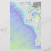 Semi Transparant Abstract blauw kustfractal Briefpapier (Voorkant)