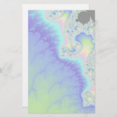 Semi Transparant Abstract blauw kustfractal Briefpapier (Voorkant / Achterkant)